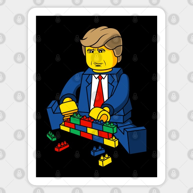 Trump Build A Wall Toy Brick Sticker by mashuptees